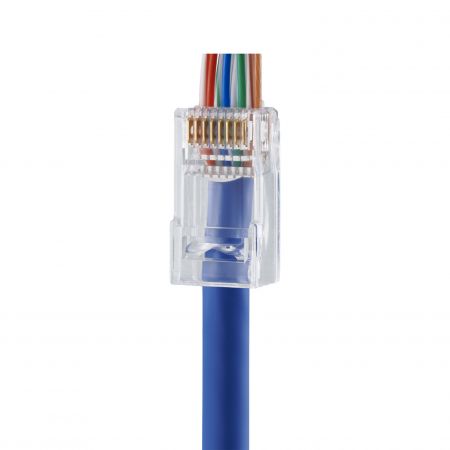 Conector Ethernet Cat 6 UTP con paso a través certificado por UL