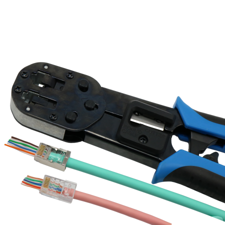 Złącze kabla Ethernet Cat 5e Easy Crimp UTP z funkcją przepuszczania
