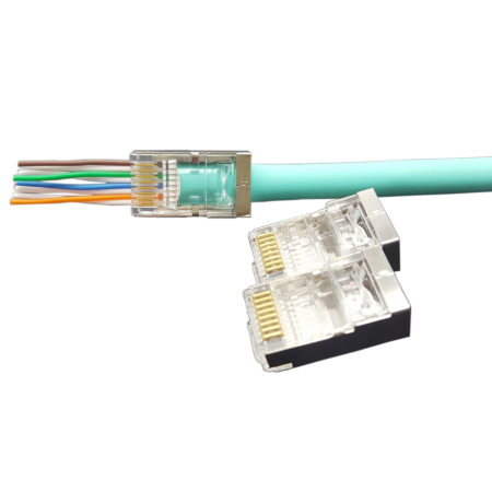Wtyczka Ethernet STP Cat 6 z przepustem