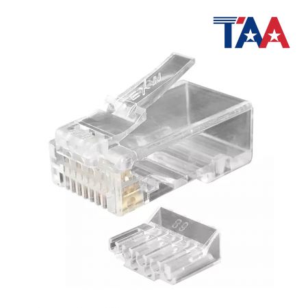 Cat.6 UTP Staggered Modular Plug With Load Bar (4 Up 4 Down) - Cat6 Unshielded RJ45 Connector With Insert