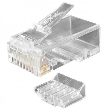 Cat.6 UTP Staggered Modular Plug With Load Bar (4 Up 4 Down) - Cat 6 Unshielded RJ45 Connector With Insert