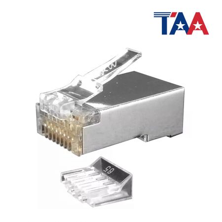 Cat.6 STP Staggered Modular Plug With Load Bar (4 Up 4 Down) - 8P8C Cat6 STP RJ45 Connector With Load Bar