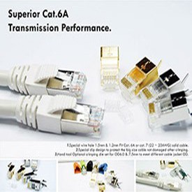 Conector modular de transmisión de alta velocidad Cat 6A STP
