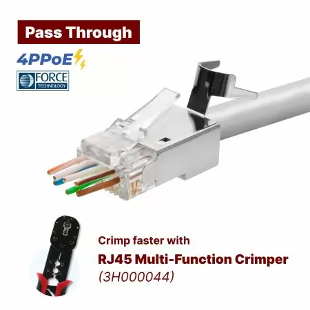 Cat6A Korumalı Ağ Prizi Çok Fonksiyonlu Krimp Aleti ile Uyumlu