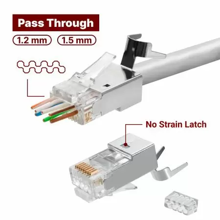 Cat6A STP Gerilimsiz Kilitli Geçişli Ethernet Bağlantısı