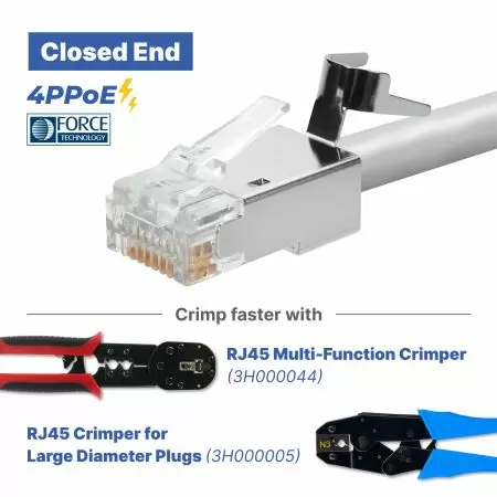 4PPoE Cat6A Bağlantısı RJ45 Krimp Aleti ile Uyumlu