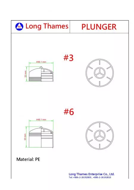 Émbolo para tubo de cartucho de sellador de silicona de 300ml/ 310ml