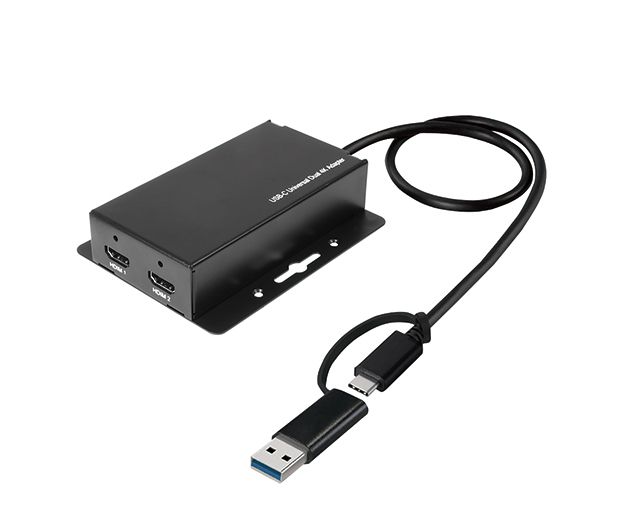 USB-C 通用型双4K 显示转接器(双支架设计) | 台湾高品质USB-C 通用型双4K 显示转接器(双支架设计)制造商 | 東碩資訊股份有限公司