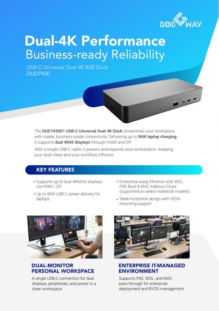 USB-C Universal Dual 4K B2B Dock