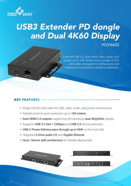 USB3 Extender PD dongle and Dual 4K60 Display