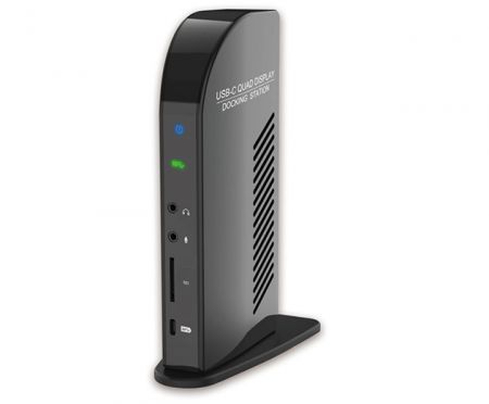 USB-C Quad Display Docking Station Vertical Design - USB-C Quad Display Docking Station Vertical Design DUD3600