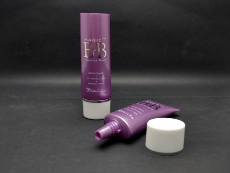 Tabung Plastik Kosmetik Oval dengan Tutup Ulir untuk Primer Makeup - Tabung kosmetik oval dengan tutup ulir untuk krim BB