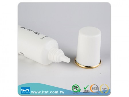 Skincare tube, 19A cap with gold ring.