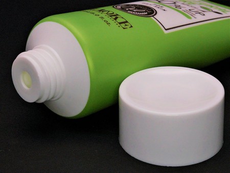 Details of personal care cosmetic tube packaging.