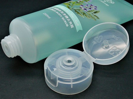 Details of 250ml personal care packaging tube.