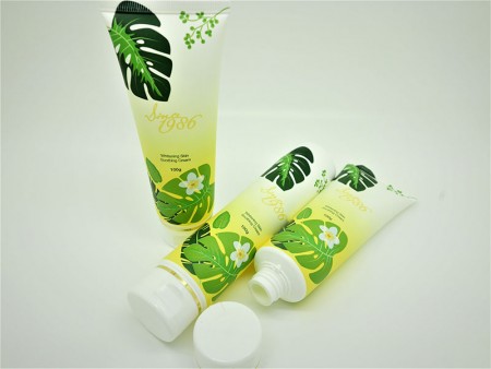 Personal care body lotion container tube.