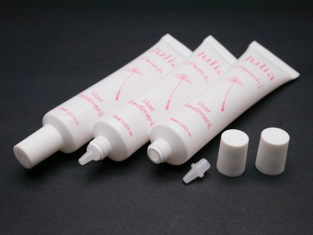 Embout de buse avec bouchon à vis pour tube de traitement capillaire de 30 ml - Embout de buse + bouchon à vis pour tube cosmétique de traitement capillaire de 30 ml