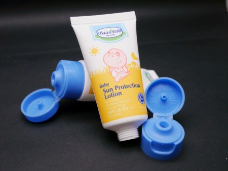 Tapón de rosca con tapa abatible para tubo de crema de protección para bebés - Tapón de rosca con tapa abatible para tubo de crema de protección para bebés