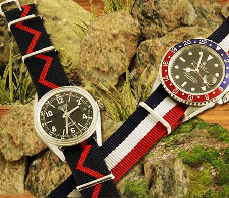 Accessoires textiles pour bracelets de montre.