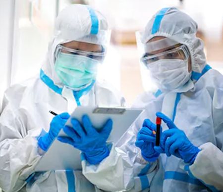 Protective Clothing Elastic Bands Machine And Equipment - Protective Clothing (PPE Suit) of medical care.