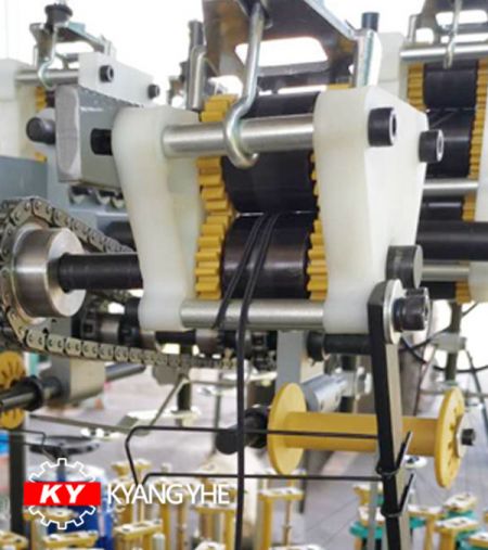 高速扁带编织机 - 广野编织机装置-压轮收线组