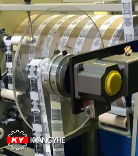 Mesin Penyeteran Merek Dagang - Suku Cadang Mesin Pemadatan Label KY untuk Perakitan Gulungan Pita