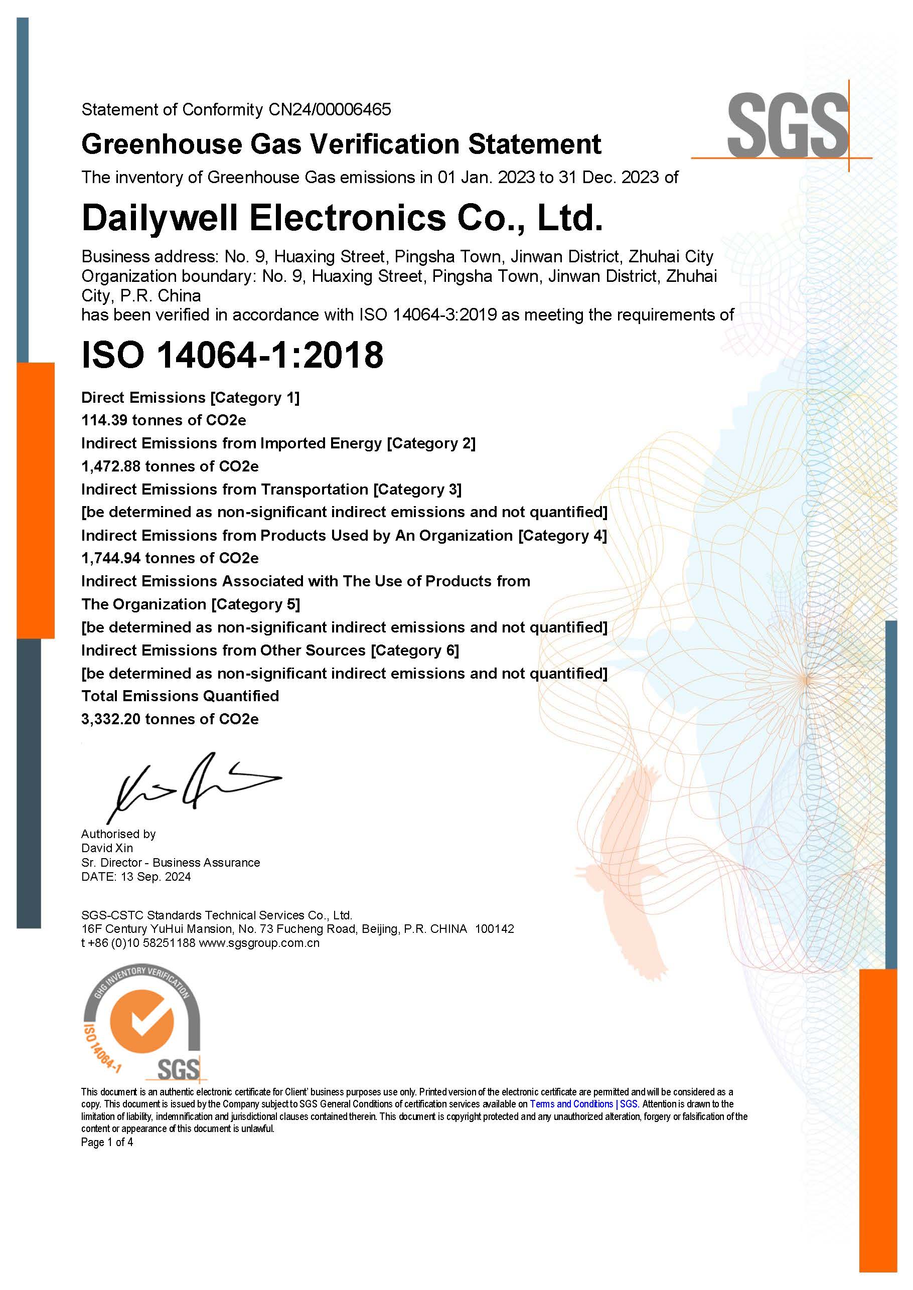 DAILYWELL obtiene la certificación ISO 14064, promoviendo el desarrollo ...