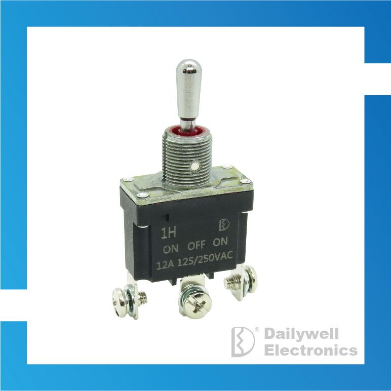 ChiliTec Interruttore A Levetta In Miniatura – On/Off 12V 3A – 2 Pin, Filettatura 6 Mm – Per Auto, Camper, Barca