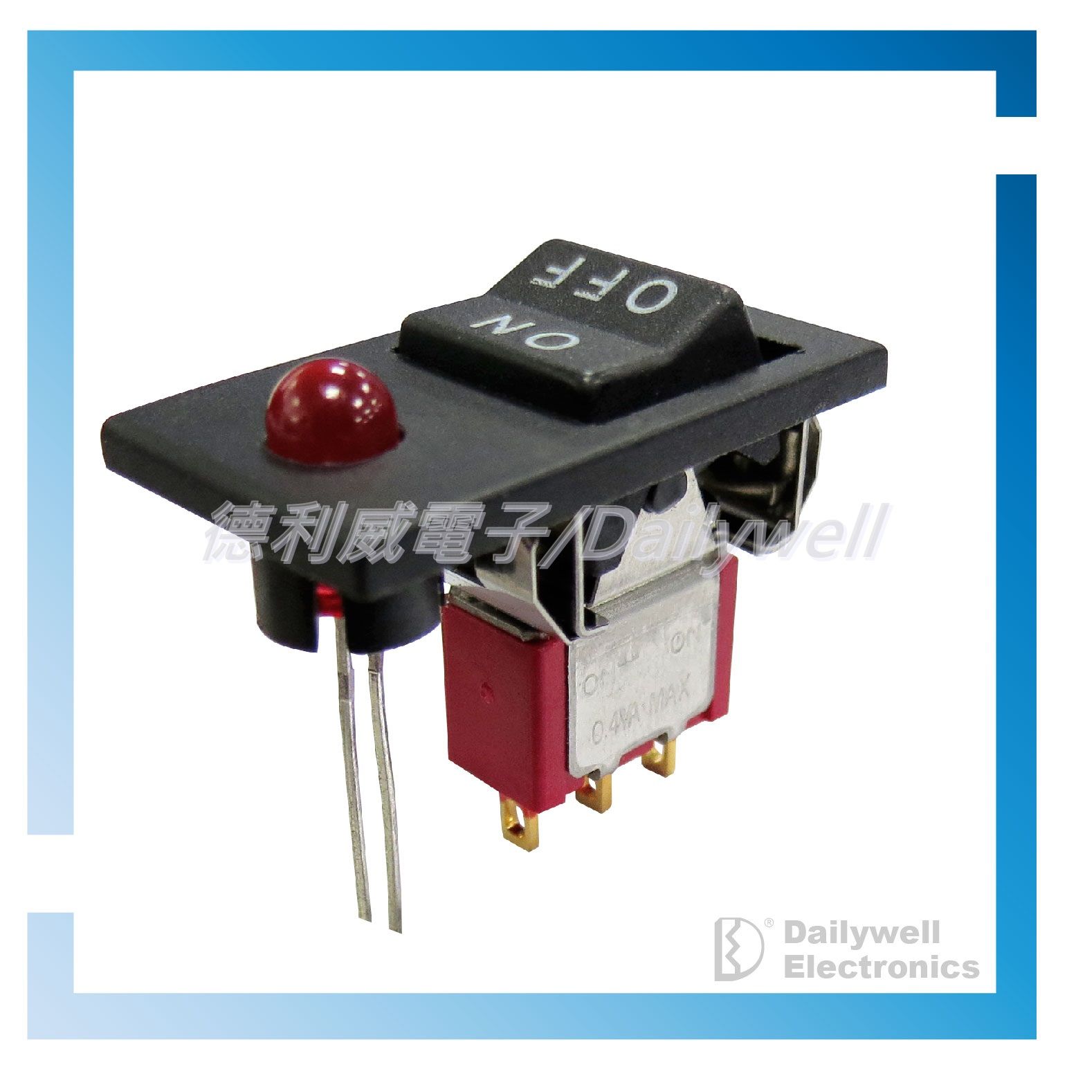 Miniatyr vippswitch med LED