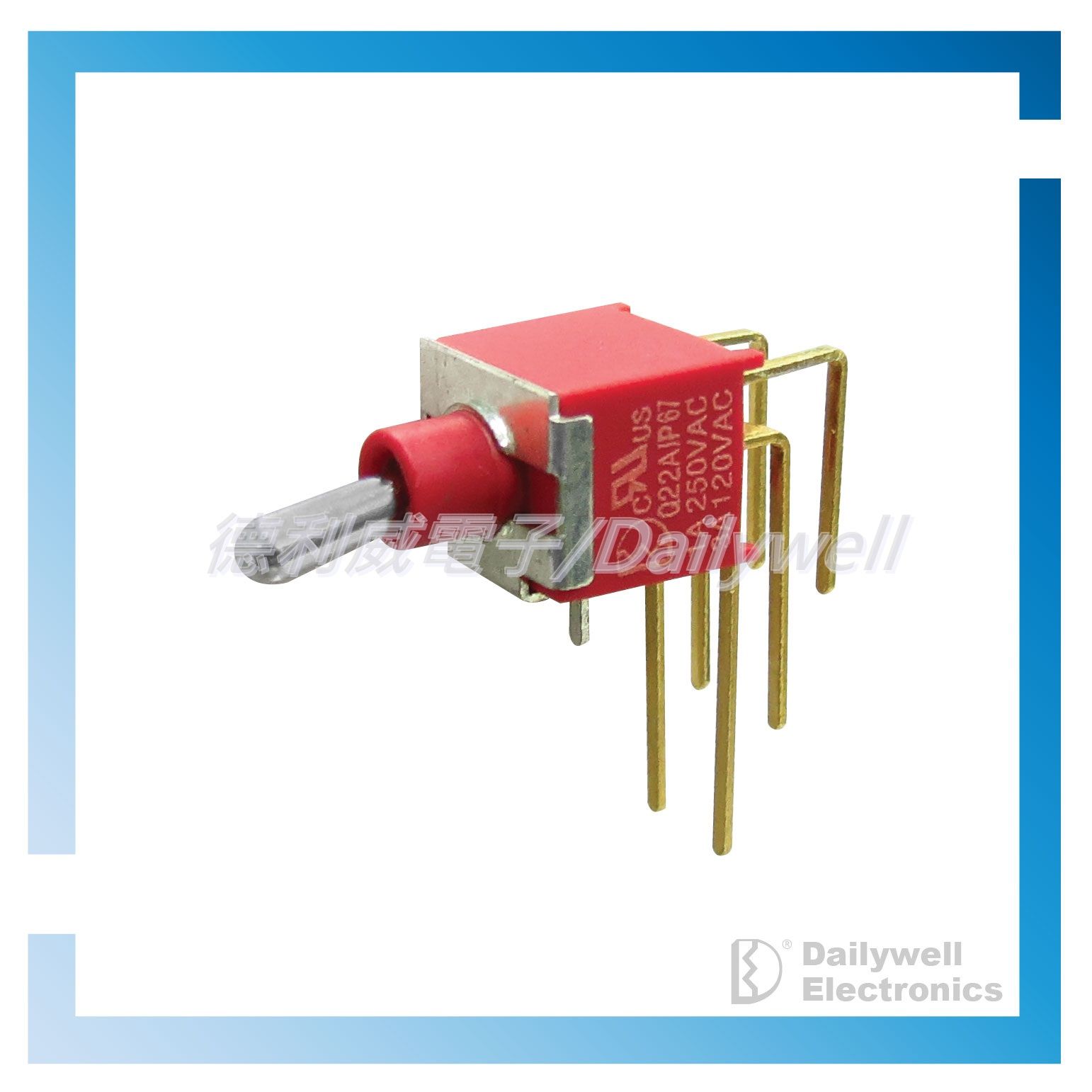 Σφραγισμένος υπο-μικρός διακόπτης με χρυσό ακροδέκτη