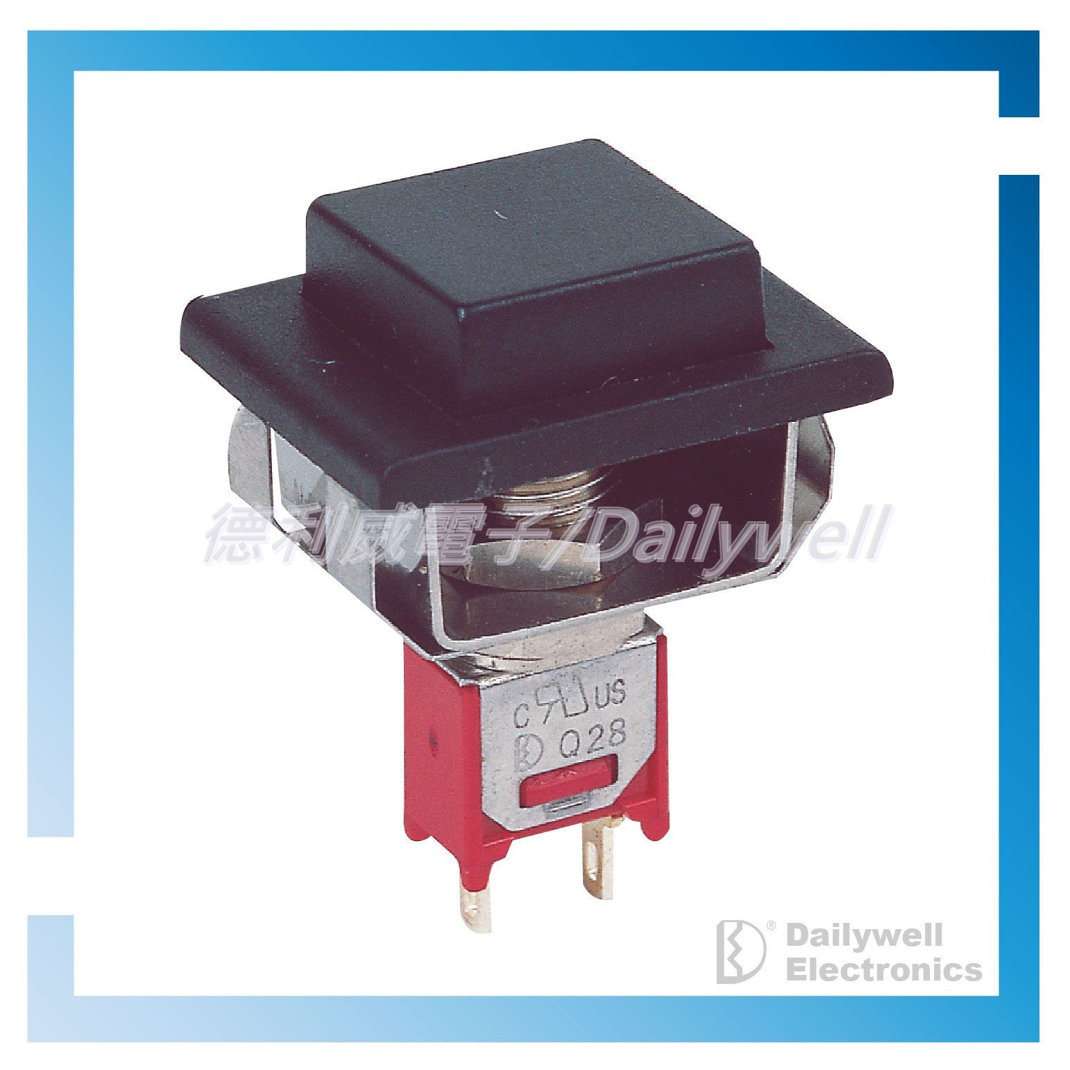 Squar cap sub-miniature pushbutton switch