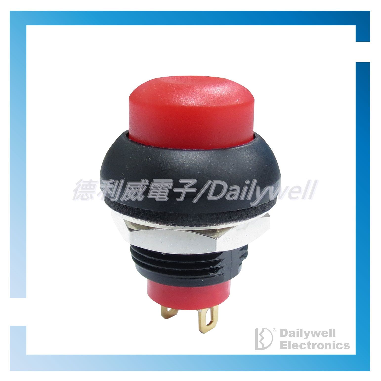 Sub-miniature pushbutton switch with high flat cap and LED