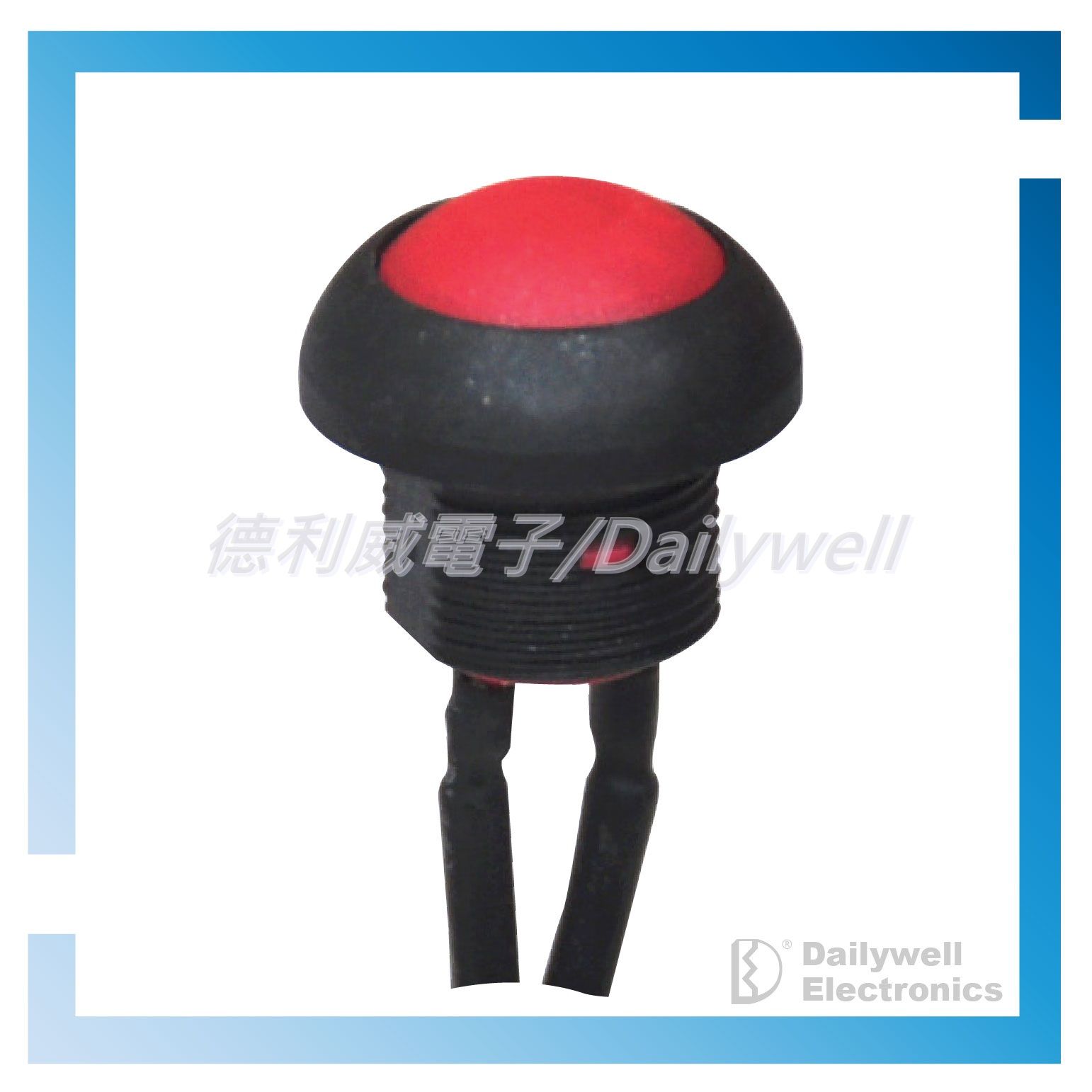 Sub-miniature pushbutton switch with LED and cable harness