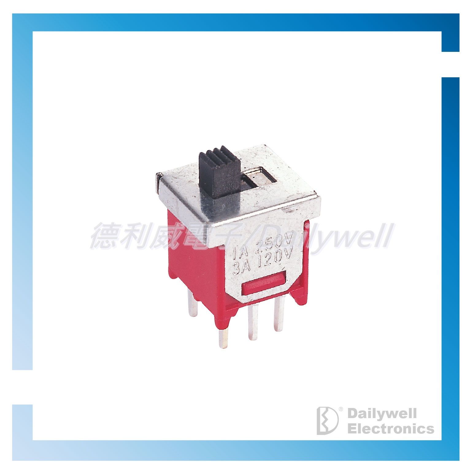 DPDT горизонтальный подминиатюрный слайд-переключатель
