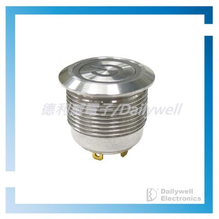 19mm Short metal pushbutton switch with LED