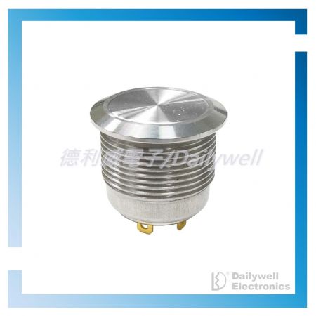 19mm Krótki metalowy przycisk przełącznikowy z ikoną zasilania na pokrywie