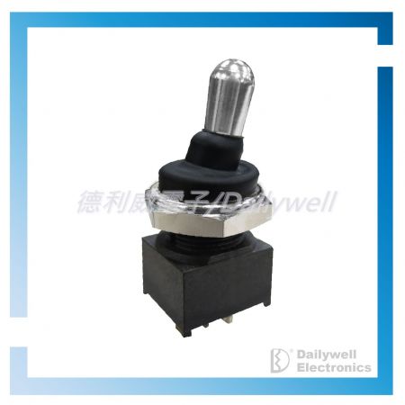 Sealed miniature toggle switch with rubber hood