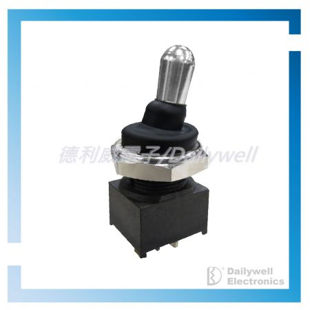 Sealed miniature toggle switch with rubber hood