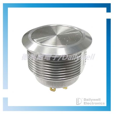 22mm Short metal pushbutton switch with power icon on cap