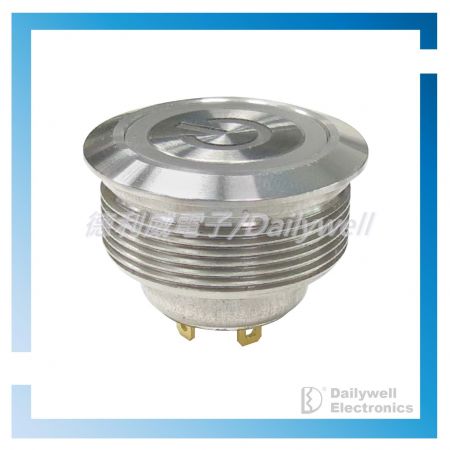 25mm Short metal pushbutton switch with LED