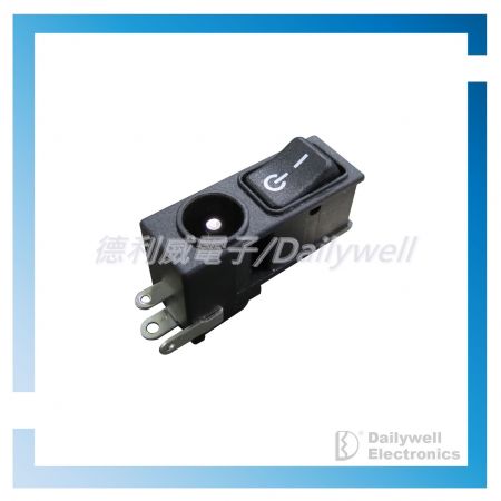Sakelar rocker 2.5PIN DC dengan jack daya