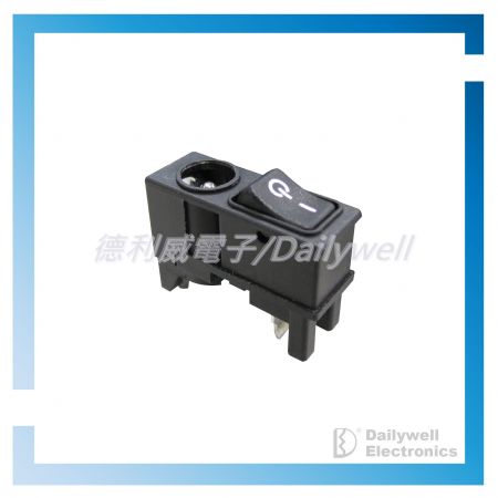 DC Vertical rocker switch with power jack