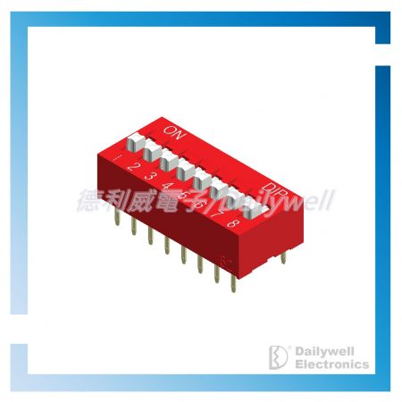 Red color 8P dip switch-NDS