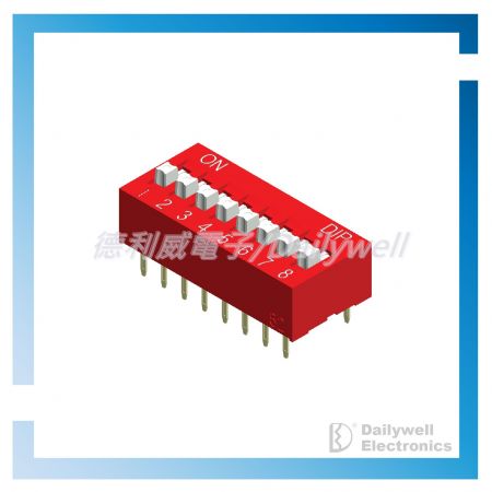 Kırmızı renkli 8P dip switch-NDS