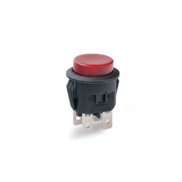 Interruttore a pulsante con cappuccio rotondo rosso con LED