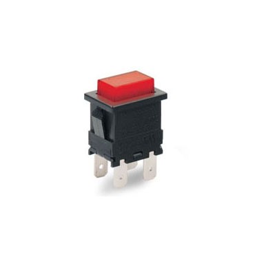 Interruptor pulsador de tapa roja con LED