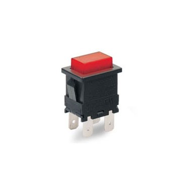 Interrupteur à bouton poussoir avec capuchon rouge et LED