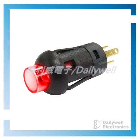 Pushbutton switch with red  LED