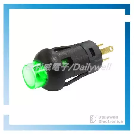 Pushbutton switch with green LED