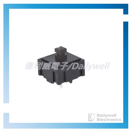 Black cap pushbutton switch with short actuator
